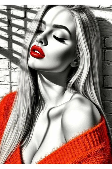 GÖLGEDEKİ TUTKU KADIN KANVAS TABLO EV DUVAR SALON OFİS DÜKKAN HEDİYELİK DEKARASYON SÜSÜ - 3