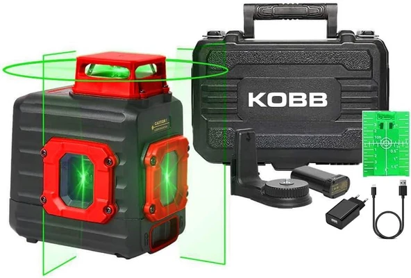 Kobb KBL33G 40 mt Şarjlı Otomatik Hizalamalı Yeşil Çapraz Çizgi Lazeri Outlet - 10