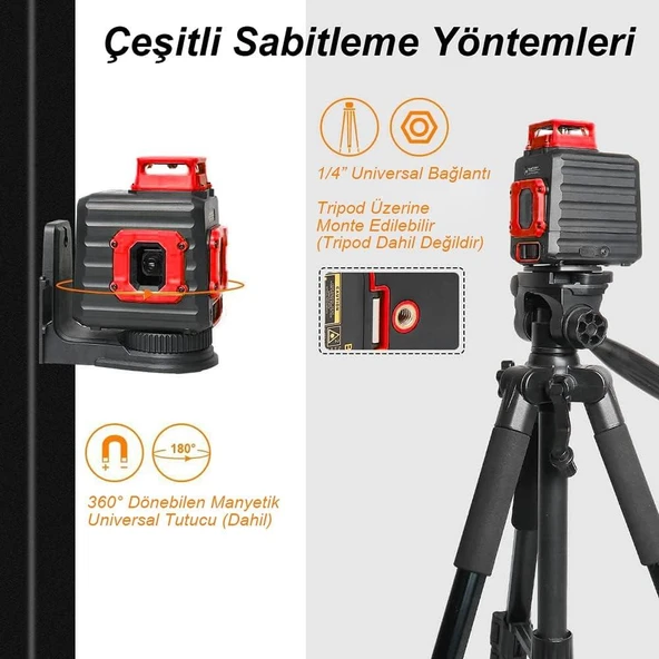 Kobb KBL33G 40 mt Şarjlı Otomatik Hizalamalı Yeşil Çapraz Çizgi Lazeri Outlet - 6