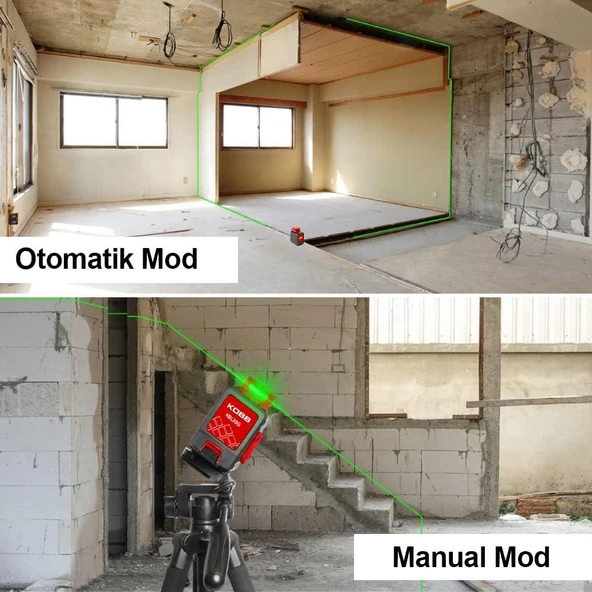 Kobb KBL33G 40 mt Şarjlı Otomatik Hizalamalı Yeşil Çapraz Çizgi Lazeri Outlet - 8