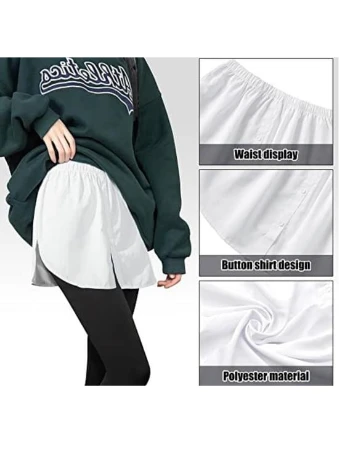 Lastikli Düğmeli Kurtarıcı Gömlek Altı Eteklik -Beyaz - Resim 5