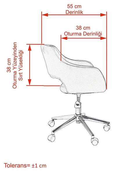 Monev 2 Gri Kumaş Ev ve Ofis Çalışma Koltuğu - 5