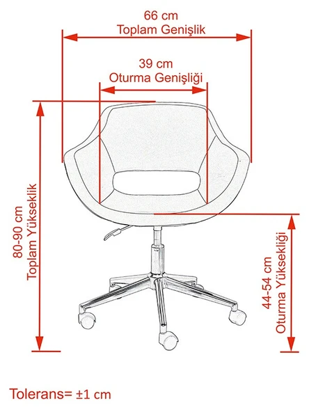 Monev 2 Gri Kumaş Ev ve Ofis Çalışma Koltuğu - 6