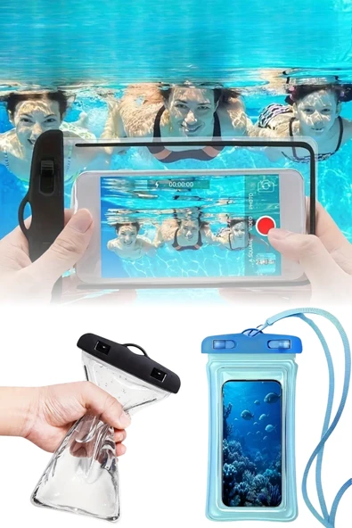 Batmaz Su Geçirmez Telefon Kılıfı Şeffaf Dokunmatik Dalgıç Koruma Deniz Havuz Plaj Kullanımı ürün görseli 1