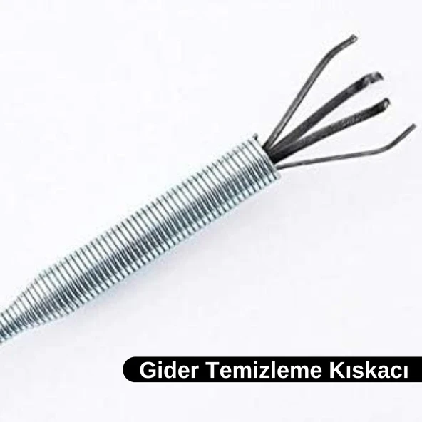 Pratik Kullanımlı Lavabo Açıcı Tel Banyo ve Mutfak Gideri Temizleme Aparatı Esnek Spiral Tel - Resim 3