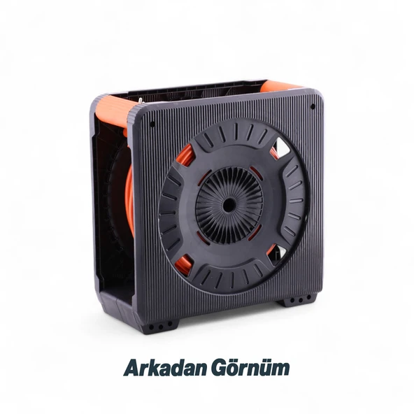 Makaralı Uzatma Kablosu 3x1.5 mm 20 Mt CCA Kapaklı 4 Prizli Monofaze Termal Sigortalı Plastik Seyyar - Resim 7