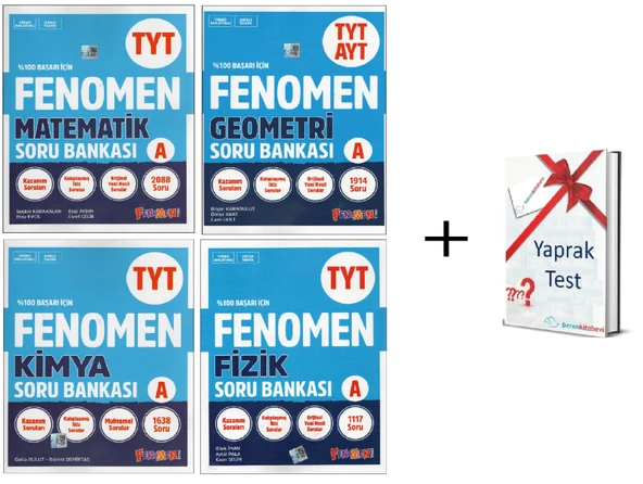 Fenomen TYT Matematik + Geometri TYT - AYT + Fizik + Kimya Soru Bankası + Hediye (4 Kitap)