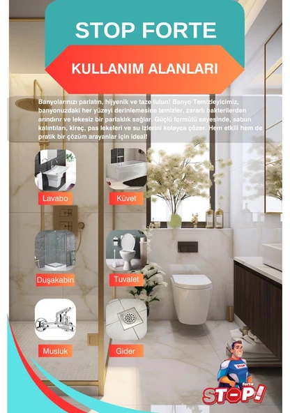 Stop Forte 3'lü Wc & Banyo Temizleyici - 2