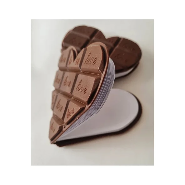 Kalp Tasarımlı Çikolata Not Defteri - 2