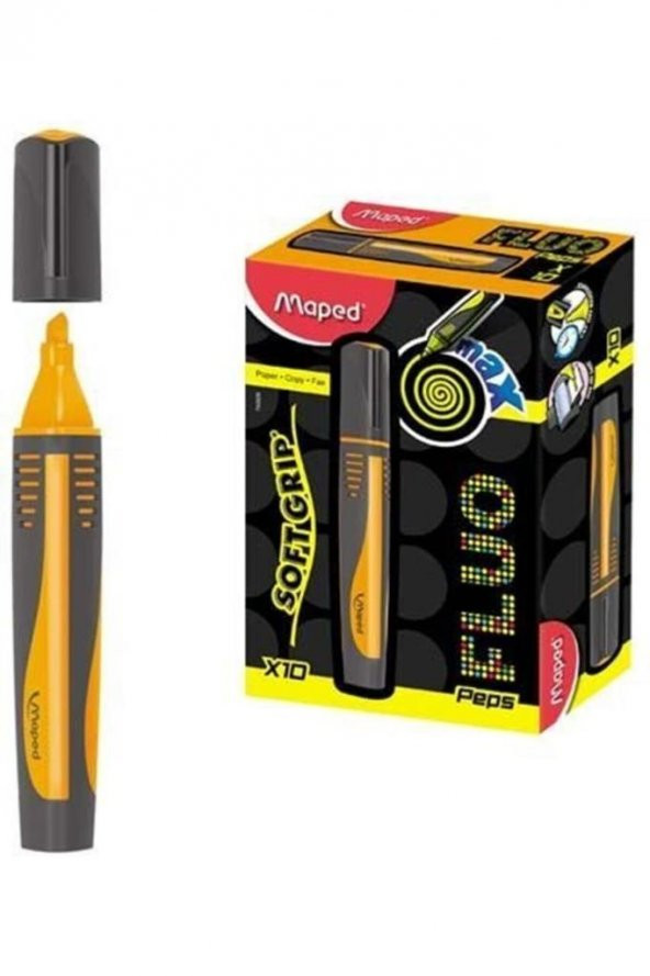 Maped Fosforlu Kalem Max Fluo Peps MİNİ (10 LU) Turuncu 742935