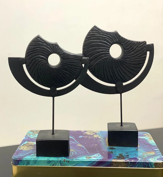 2 Li Kaideli Halka Biblo Viking Kalkanı Obje Modern Özel Tasarım - Resim 2