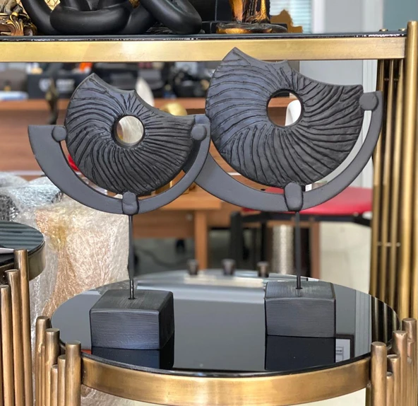 2 Li Kaideli Halka Biblo Viking Kalkanı Obje Modern Özel Tasarım - Resim 3