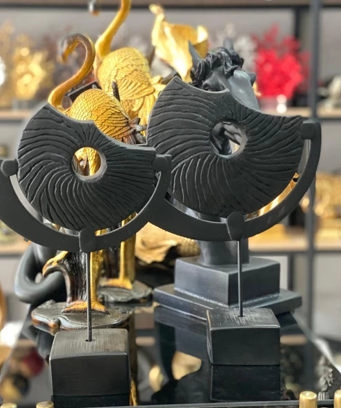 2 Li Kaideli Halka Biblo Viking Kalkanı Obje Modern Özel Tasarım - Resim 4