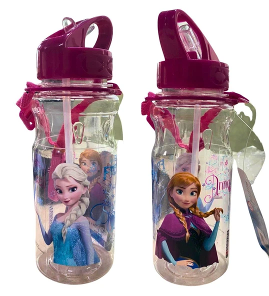 Frozen Anna & Elsa Lisanslı Pipetli Suluk – Çocuk Su Matarası 500 ml - 2