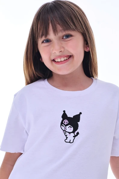 Ribana Beybi Overlok Detaylı Kuromi Nakışlı Alt-Üst Takım - 4