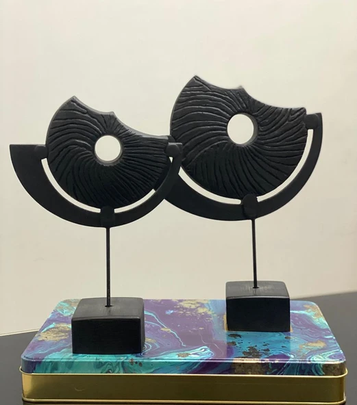 2 Li Kaideli Halka Biblo Viking Kalkanı Obje Modern Özel Tasarım - Resim 5