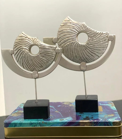 2 Li Kaideli Halka Biblo Viking Kalkanı Obje Modern Özel Tasarım - Resim 12