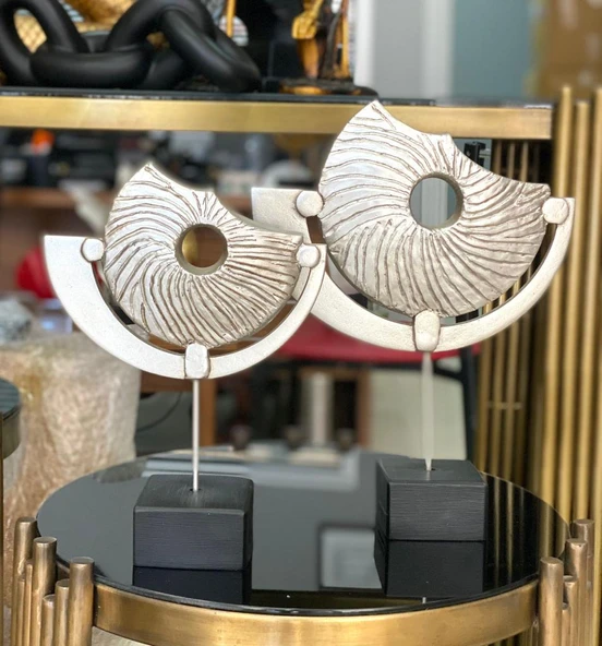 2 Li Kaideli Halka Biblo Viking Kalkanı Obje Modern Özel Tasarım - Resim 11