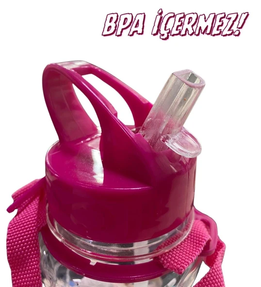 Frozen Anna & Elsa Lisanslı Pipetli Suluk – Çocuk Su Matarası 500 ml - 5