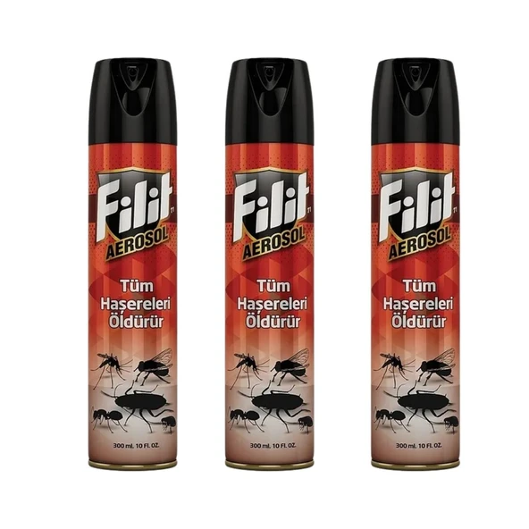 Filit Aerosol Hamamböceği Ve Karasineklere Karşı Etkili Çözüm 300 Ml x 3 Adet - 2