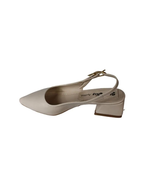 YAZKIŞ Kadın Siyah Ten Cilt Önü Kapalı Arkası Açık 4cm Kalın Topuk Ayakkabı - Resim 8