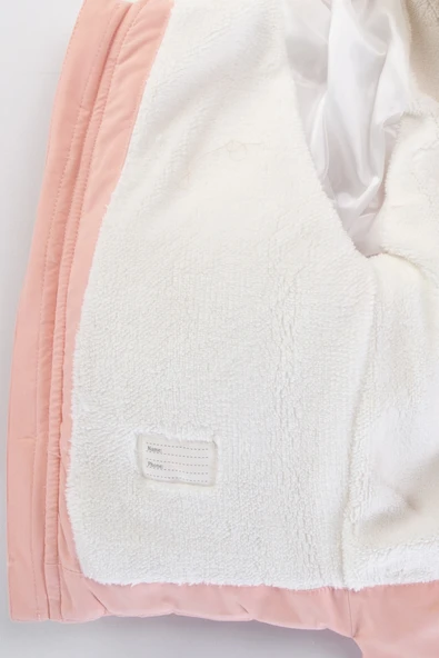 YENİ Tavşanlı Fermuarlı İçi Peluş Kürklü Kalın Kapüşonlu Kar Şişme Kışlık Kız Bebek Mont Çocuk Kaban - 4