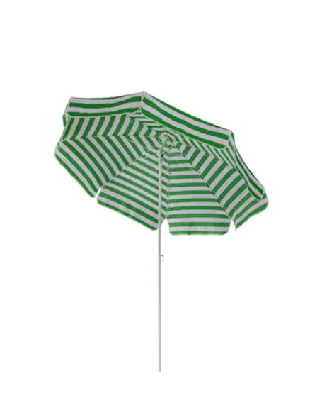 Plaj Şemsiyesi Yeşil Beyaz Renkli 180 CM Çap 8 Telli Eğim Verilebilir - Resim 5