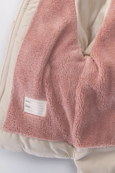 YENİ Tavşanlı Fermuarlı İçi Peluş Kürklü Kalın Kapüşonlu Kar Şişme Kışlık Kız Bebek Mont Çocuk Kaban - 12