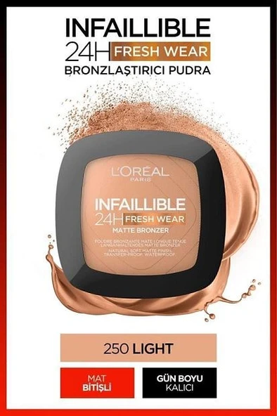 Loreal Paris Infaillible 24H Fresh Wear Bronzlaştırıcı Pudra - 250 Light - 1