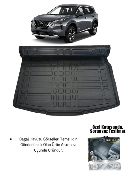 Sahler Nissan X-Trail Benzinli 2022+ Uyumlu 4.5D Premium Havuzlu Oto Paspas ve Liner Marka 3D Bagaj Havuzu - Resim 2