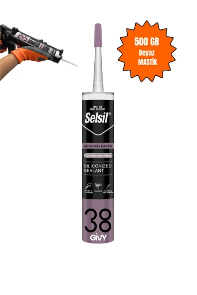 Selsil Silikonize Mastik Beyaz 500gr, Boyanabilir Akrilik Dolgu, Iç Ve Dış Cephe Uygulamaları Için ürün görseli