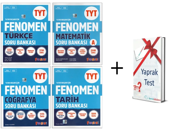 Fenomen TYT Matematik +  Türkçe +Coğrafya+ Tarih Soru Bankası + Hediye (4 Kitap)