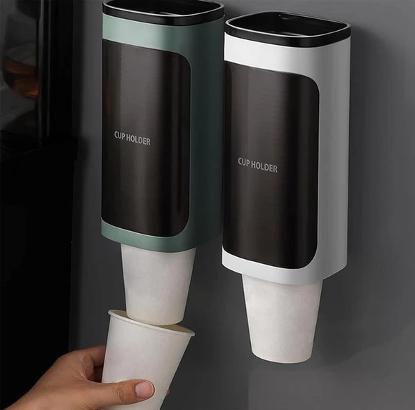 Ayt Sunup SN-27109 Kendinden Yapışkanlı Plastik Karton Bardak Dispenseri Sebil Kahve Makinası Yanı Bardaklık - 3