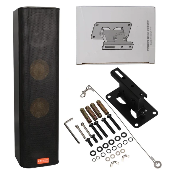 Ayt Magicvoice MV-28 1 Adet 40 Watt Komütatörlü Hat Trafolu Siyah Dikey Sütun Hoparlör Tekli Okul Cami Hoparlörü - 3