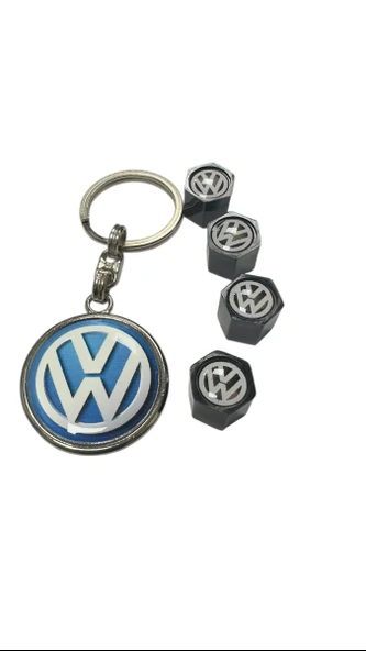 Volkswagen Anahtarlık Ve Sibop Kapağı Plastik 1 adet Damla Anahtar 4 adet sibop Kapağı - Resim 3