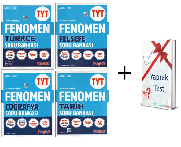 Fenomen TYT Türkçe +Coğrafya+ Tarih + Felsefe Soru Bankası + Hediye (4 Kitap)