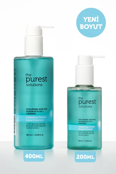The Purest Solutions Kuru ve Karma Ciltler İçin Nemlendirici Ve Bariyer Onarıcı Hyalüronik Asit Yüz Temizleme Jeli 400 ml