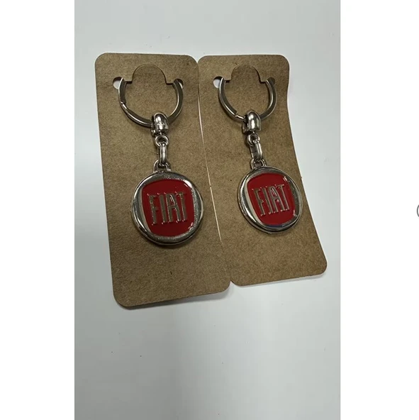 Fiat Logolu Metal Otomobil Anahtarlığı 2 Adet - Resim 2