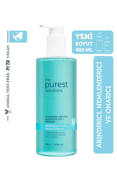 The Purest Solutions Kuru ve Karma Ciltler İçin Nemlendirici Ve Bariyer Onarıcı Hyalüronik Asit Yüz Temizleme Jeli 400 ml - 2