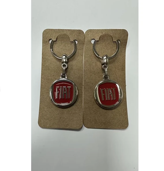 Fiat Logolu Metal Otomobil Anahtarlığı 2 Adet - Resim 3
