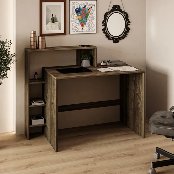 Amber Çalışma Masası – Raflı, Modern Bilgisayar Masası - 2