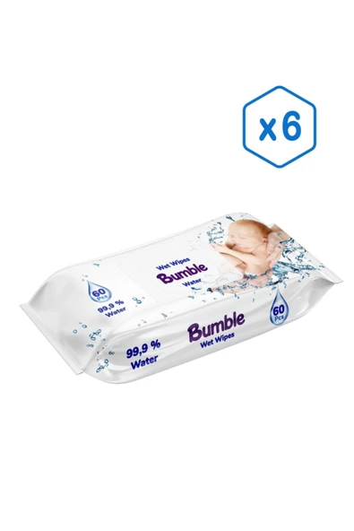 BUMBLE WATER ISLAK MENDİL 60 YAPRAK 6'LI PAKET ürün görseli