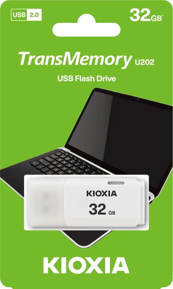 32GB USB2.0 KIOXIA BEYAZ USB BELLEK LU202W032GG4 - 3