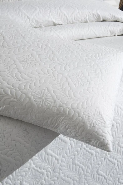 Ultrasonik Kapitoneli Elite Çift Kişilik Yatak Örtüsü Krem - Resim 3