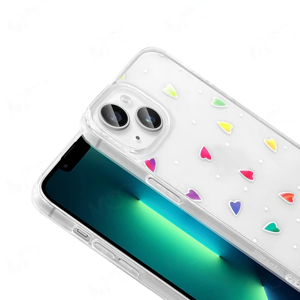 Apple iPhone 13 Kılıf Şeffaf Figürlü Zore Folk Sert Kapak - Resim 8