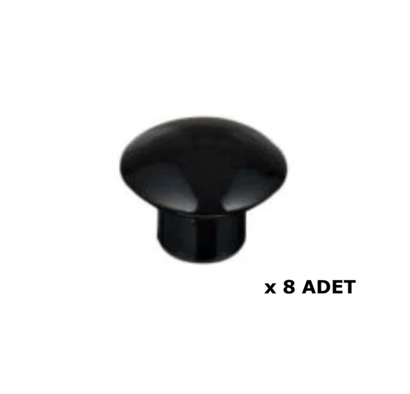 Kenzlife mobilya kulpu düğme kulp siyah plastik dolap kulbu 8 adet kulp ürün görseli