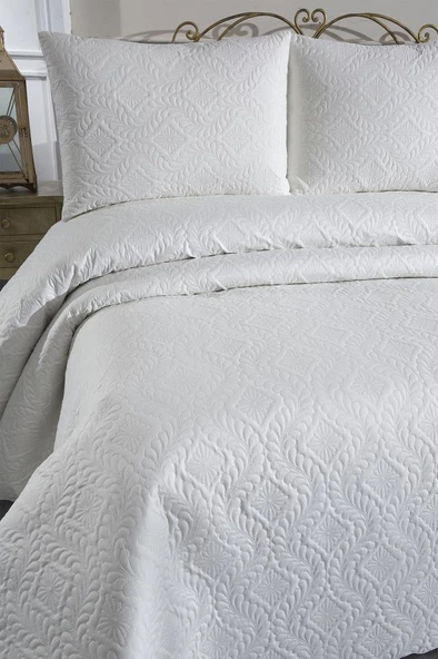 Ultrasonik Kapitoneli Elite Çift Kişilik Yatak Örtüsü Krem - Resim 4