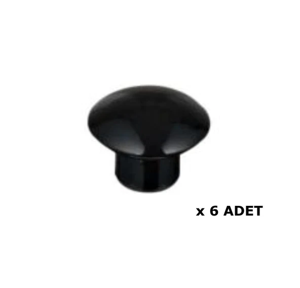 Kenzlife mobilya kulpu düğme kulp siyah plastik dolap kulbu 6 adet kulp ürün görseli
