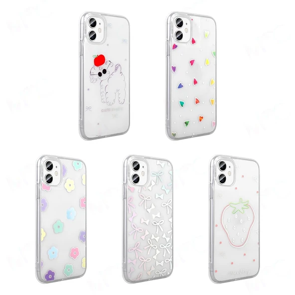 Apple iPhone 11 Kılıf Şeffaf Figürlü Zore Folk Sert Kapak - Resim 12