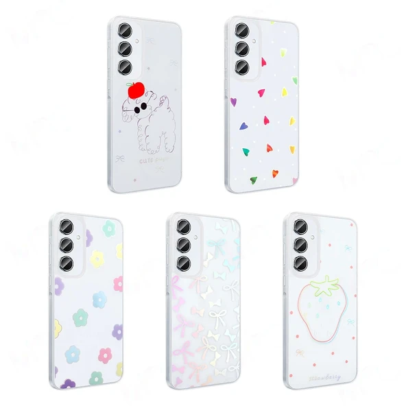 Galaxy A16 Kılıf Şeffaf Figürlü Zore Folk Sert Kapak - Resim 12